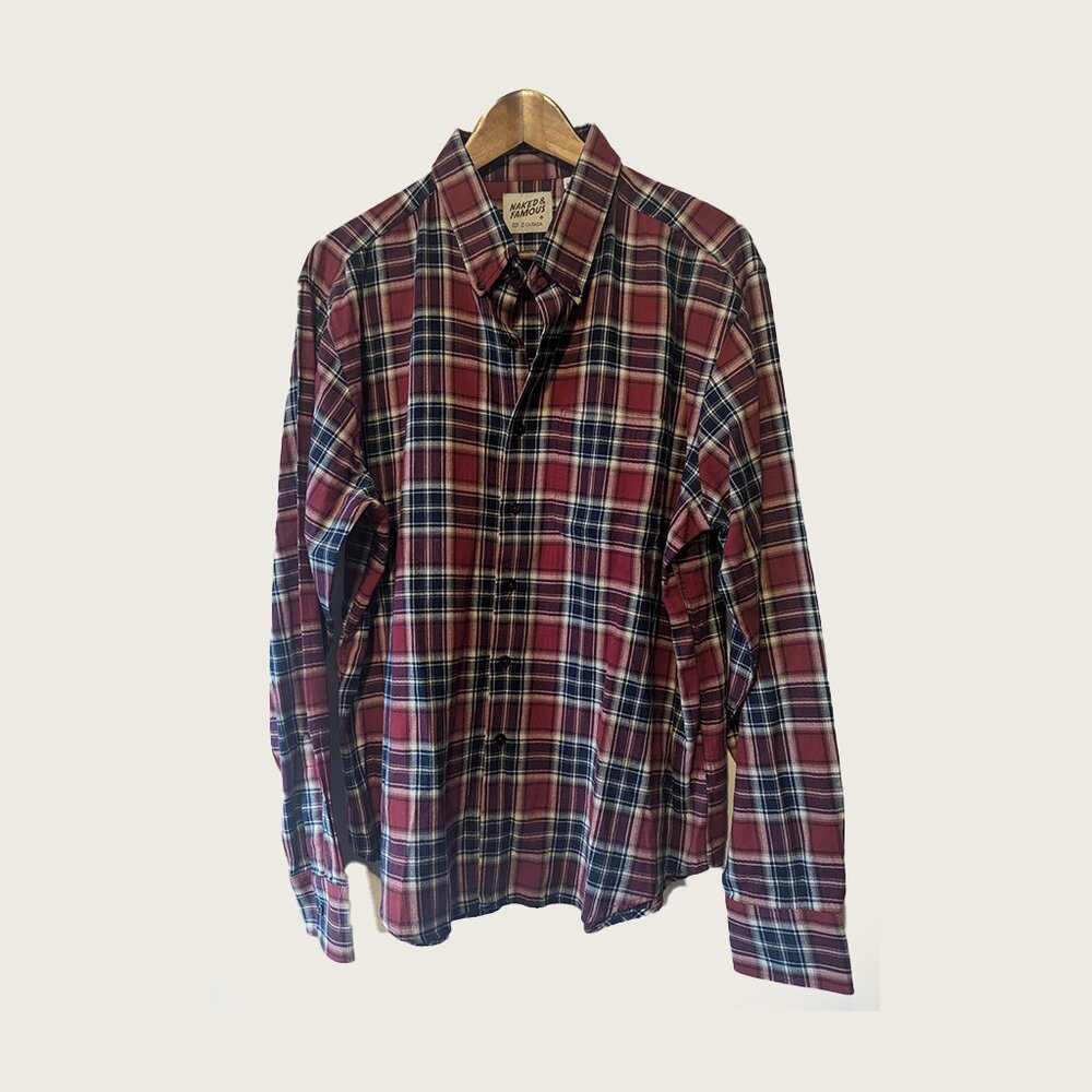 NAKED & FAMOUS - Check cotton shirt - Sz XL